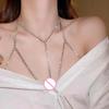 Glänzende Quaste Sexy Brustkette Damen Kreuz Hohl Körperkette Schmuck