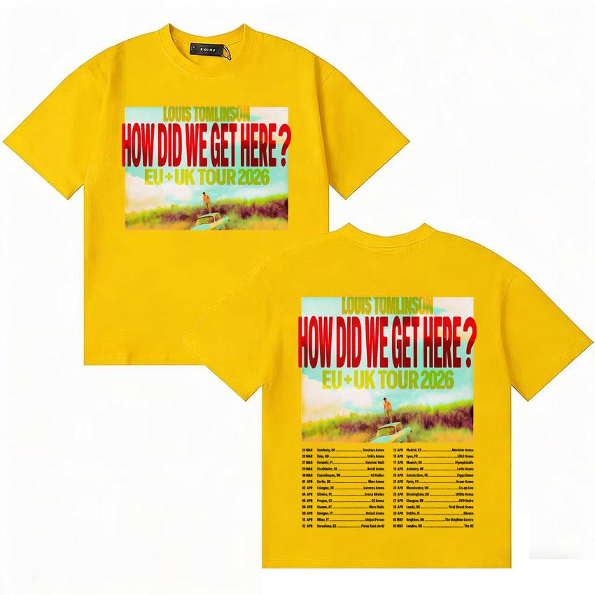 2026 Rapper Louis Tomlinson How Die We Get Here Gothic Comfort Tops Summer Y2K TShirt Oversized Vintage Crewneck Loose Tee Shirt