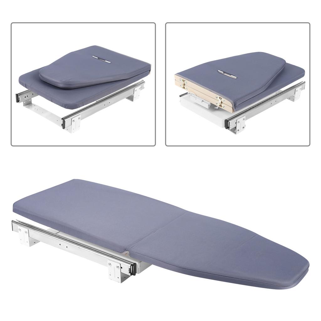 Gray 180° Rotation Retractable Ironing Board Closet Folding Pull-Out Stow Away