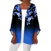 Women's Casual Fashion Retro Printed Lightweight Medium Length Jacket Cardigan