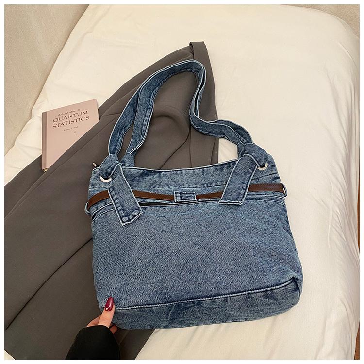 Große Kapazität Commuter Tote Bag Damen Schulter Crossbody Tasche Jeans Tasche