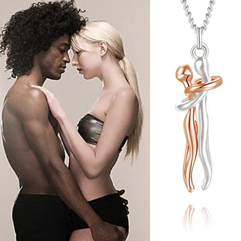 1PC Symbole d'Amour Mode Couple S'Étreignant Port Quotidien Pendentif Collier Cadeaux Alliage Saint-Valentin Bijoux Nouveau Exquis