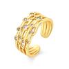 Ring - LUXENTER - Ulethel - 18 Carat Yellow Gold - Zirconia - Width 9.8 Mm