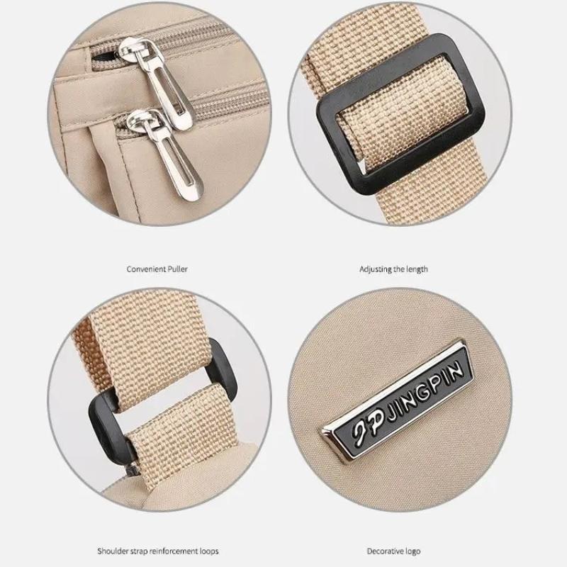 Multi-Layer Shoulder Bag Crossbody Bag for Women Messenger Bags Waterproof Lightweight Nylon Ladies Handbag