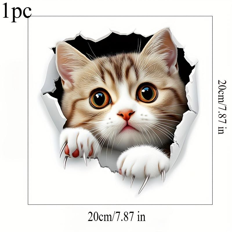 3D Cute Cat Toilet Stickers Removable Waterproof Vinyl Decals Kitten Bathroom Decor for Toilet Lid/Rim Home Bathroom Accessories