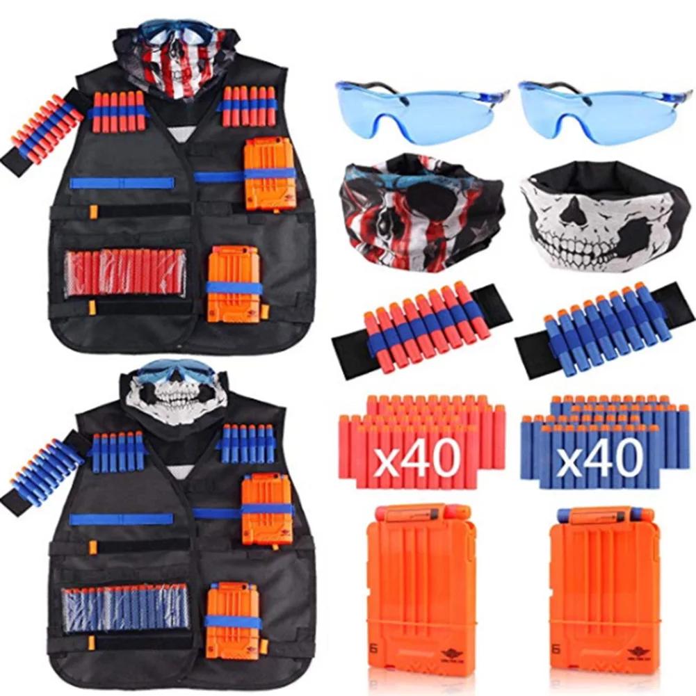 Soft Kids Vest Suit Kit for Nerf N-Strike Elite Series Outdoor Game Undershirt Holder Kit Magazine Accessories Toys
