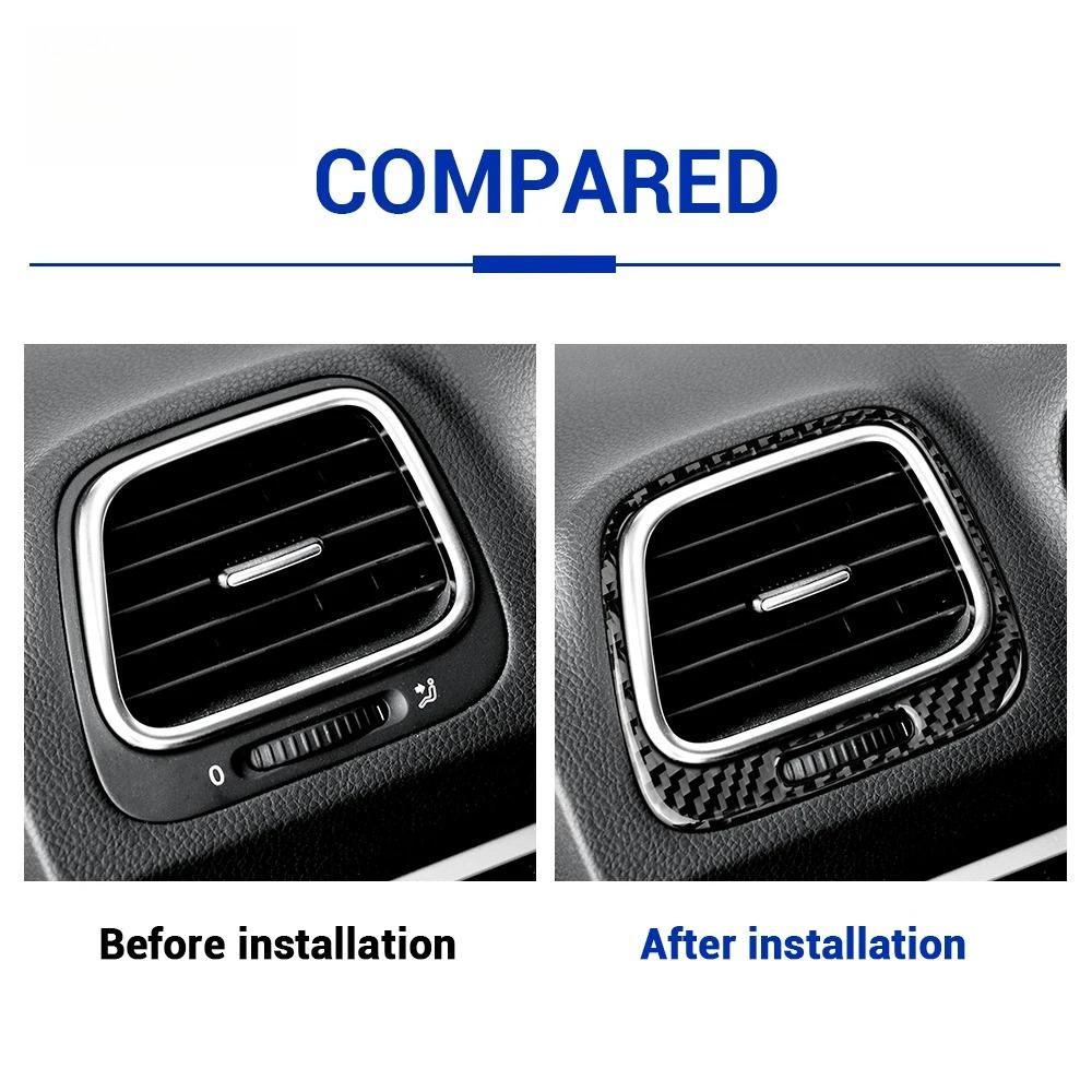 Carbon Fiber Side Air Vent Trim For Volkswagen Scirocco 2009 2010 2011 2012-2016 Left Right Dashboard Outlet Cover Frame 2PCS