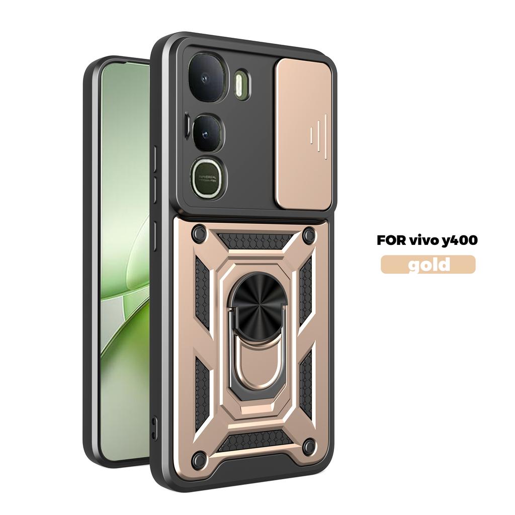 For Vivo Y400 Case Vivo Y400 Pro Cover Vivo Y400 y400 pro Magnetic Ring Holder Armor Phone Case Slide Camera Protect Back Cover