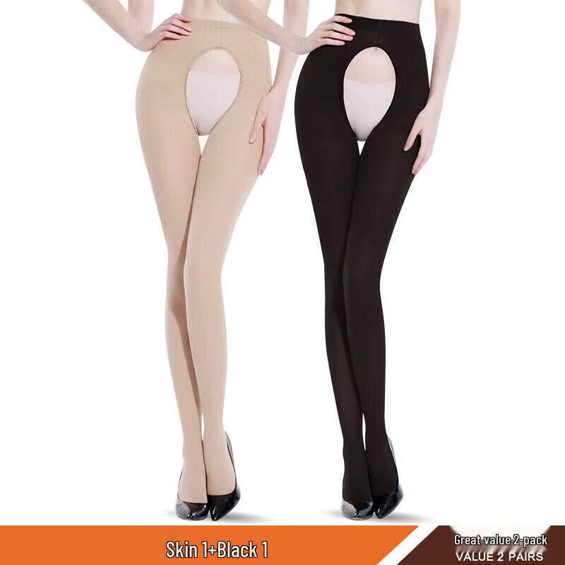 

Langsha Women s Sexy Open-Crotch Thin Pantyhose One Size