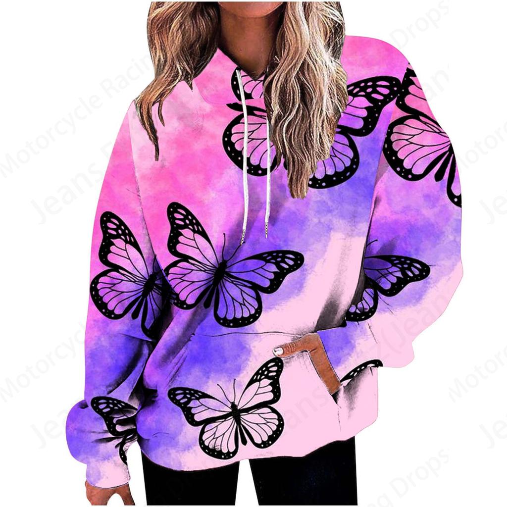 Floral 3D-Druck Grafik Hoodie Damen Mode Hoodies Sweatshirt Damen Sweats Übergroßer Mantel Herz Sweatshirt Tasche Pullover