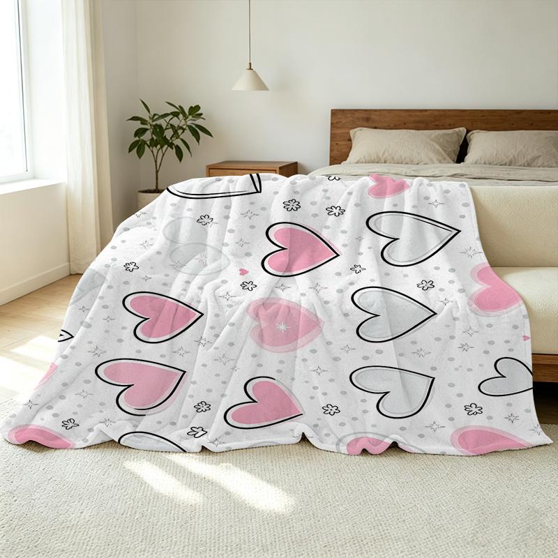 4 Seasons Flannel Blanket Thick, Soft & Cozy, Great for Home, Couch Naps, Guest Rooms, Ideal Valentine’s Day Gift