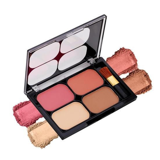 Colors Queen Blush and Highlighter Palette for Face Makeup | Matte Finish| Blusher and Highlighter Palette with Brush (Multicolor - 01)