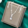 Elegante Set di Gioielli: Orecchini, Collana da Matrimonio, Argento, Zirconi, B6