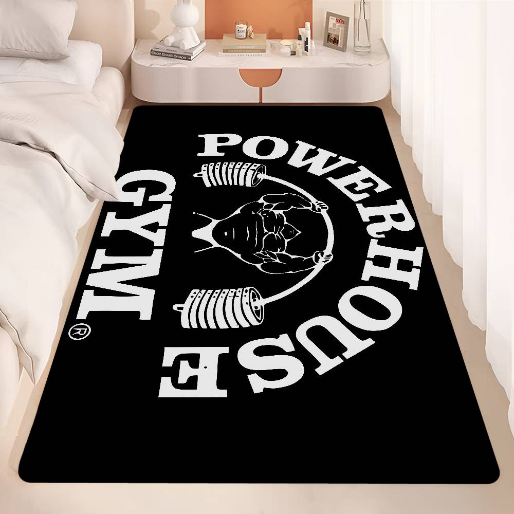 Bodybuilding Fitness Powerhouse Gym Hallway Carpet Non-Slip Laundry Room Mat Laundry Decor Balcony Child Living Room Toilet Rug