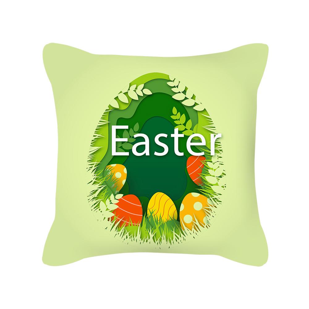 Green Easter Pillow Cover Ins Rabbit Easter Egg Cushion Cover Home Decoration Supplies Pillow Cover