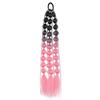 Synthetic 1Pcs Ponytail Extension Corlorful Bubble Braid Long Lantern Braided Ponytail with Hair Tie Straight Hairpieces