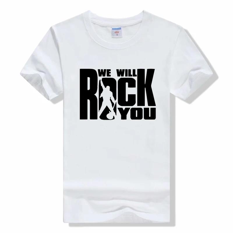 Glitter Rock Band Queen t shirt summer tops streetwear o-neck aesthetic t-shirt punk top tee Short Sleeves cotton T-shirts