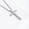 European and American Stainless Steel Cross Necklace Men's Long Pendant Personality Versatile Smooth Titanium Steel Necklace Cross
