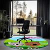 Mouk Printed Round Rug Carpet Chair Rug Area Rug Entryway Doormats,for Office Chair Living Room Bedroom Kitchen Room.