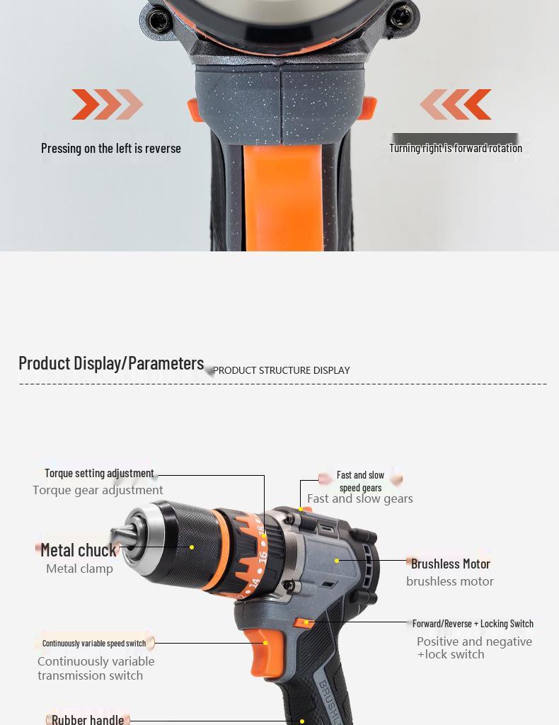 Customized Z65 Multi-functional Impact Hand Drill & Electric Screwdriver with Lithium Battery