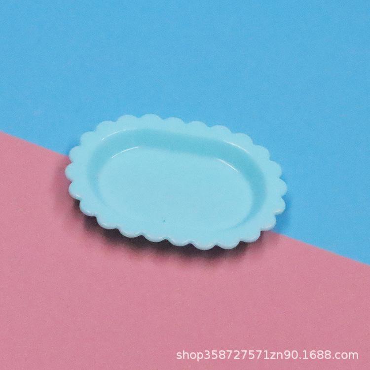 Puppenhaus Simulation Mini Farbe Blume Teller Teller Teller Kuchenladen Dessert Mini Geschirr Spielhaus Spielzeug