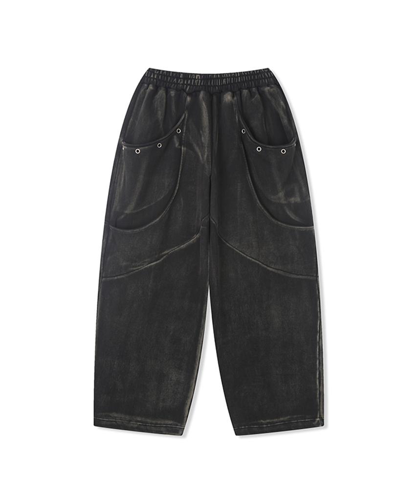 Eonyujeulaeb Double Curve Heavy Pants [Charcoal]