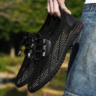 Herren Atmungsaktives Mesh Casual Herrenschuhe Hohe Qualität Sommer Flats Ausgehöhlt Atmungsaktiv Weiche Herren Sneaker Übergröße 36-46