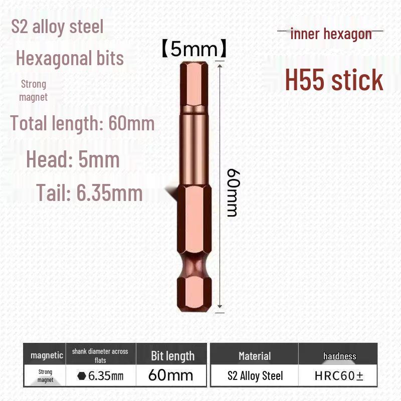 Super Grade S2 Magnetic Hex Electric Screwdriver & Drill Bit Set with Pneumatic Wrench Extension