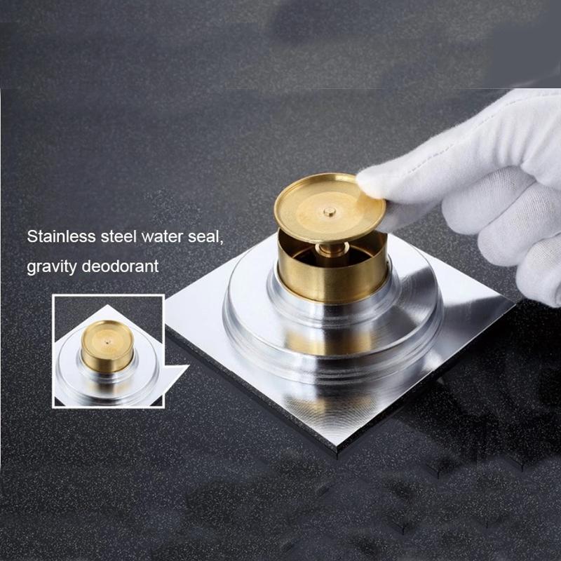 Bathroom Drainer Floor Cover Rectangle SS 304 Floor Drain for Toilet Floor Drain Grating