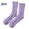 Cozy Pajama Socks Thickened Plush for Women Thermal Sleep Socks Coral Fleece Warm Cute Macaron Color Soft House Floor Winter Autumn Cold Weather Non
