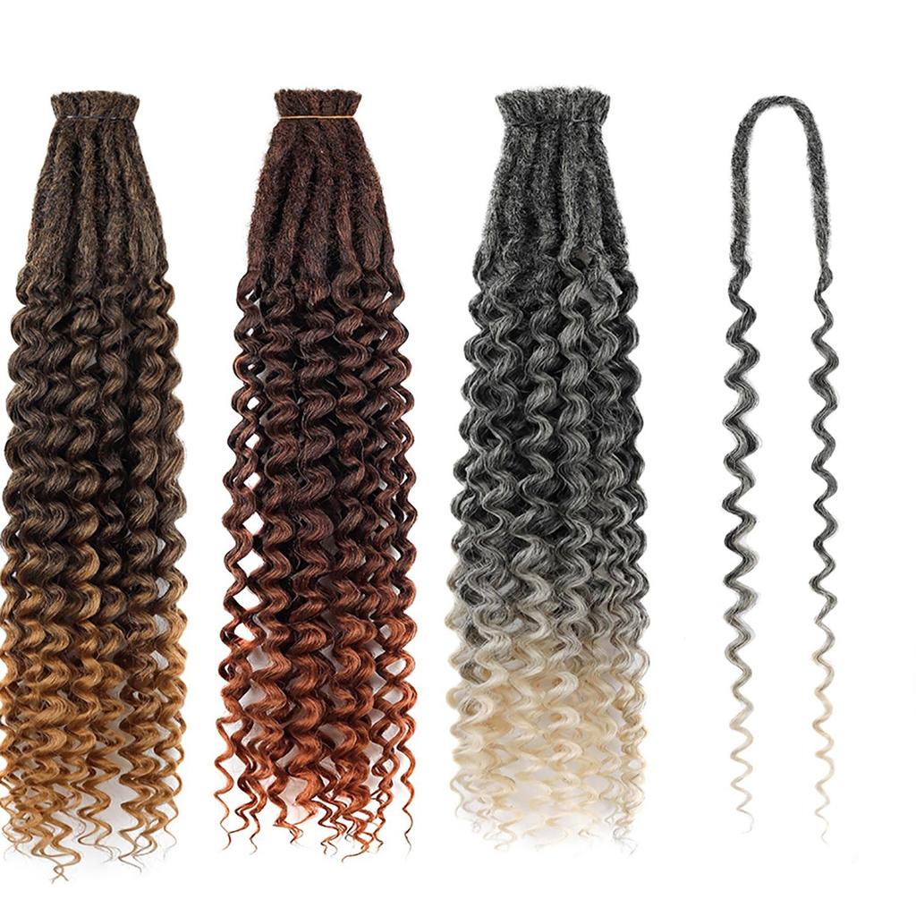 10pcs/lot Crochet Hair Afro Braiding Hair Extension 24Inch Crochet Box Braids Straight To Curly Ends Hair Synthetic Black Braids For Women