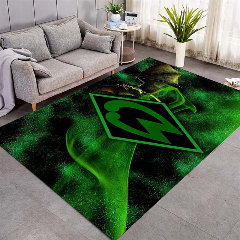 Werder Bremen Flügel Logo Druck Teppich, Weiche rutschfeste Bodenmatte, Heimdeko Teppich für Fußballfans