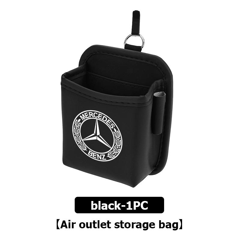 

Car Leather Air Outlet Storage Bag Sundries Pocket Tissue Boxes Auto Accessories For Benz AMG VIANO GLB GLC W108 W124 W126 W169