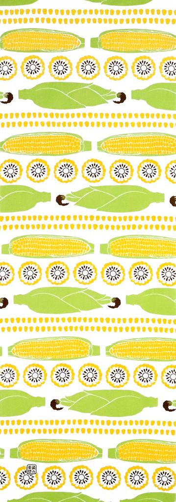 Dyeing Anbo Hand Towel Corn Authentic Dyed Cotton Tokuoka Made in Japan 35cm x 100cm "It's Season" 100%