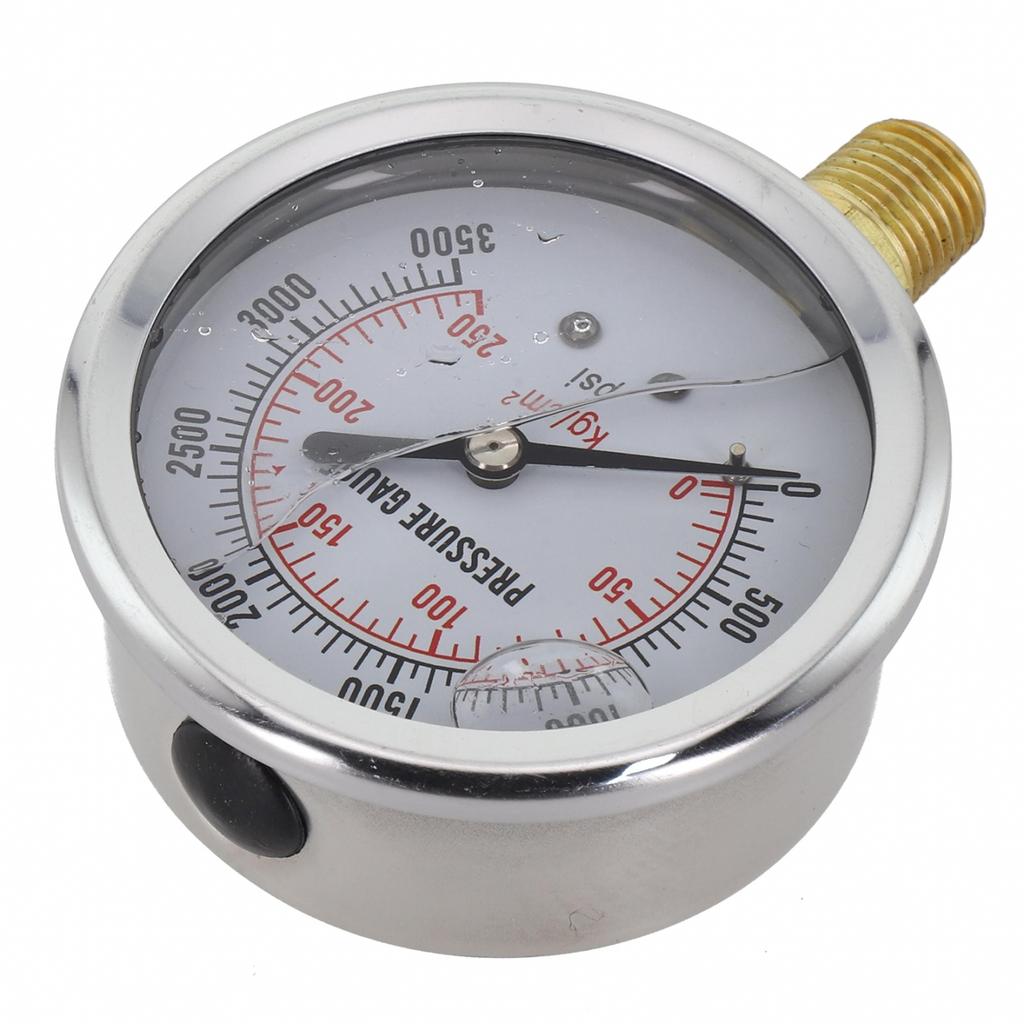 High Precision Hydraulic Oil Pressure Gauge with Dual Measurement Scales