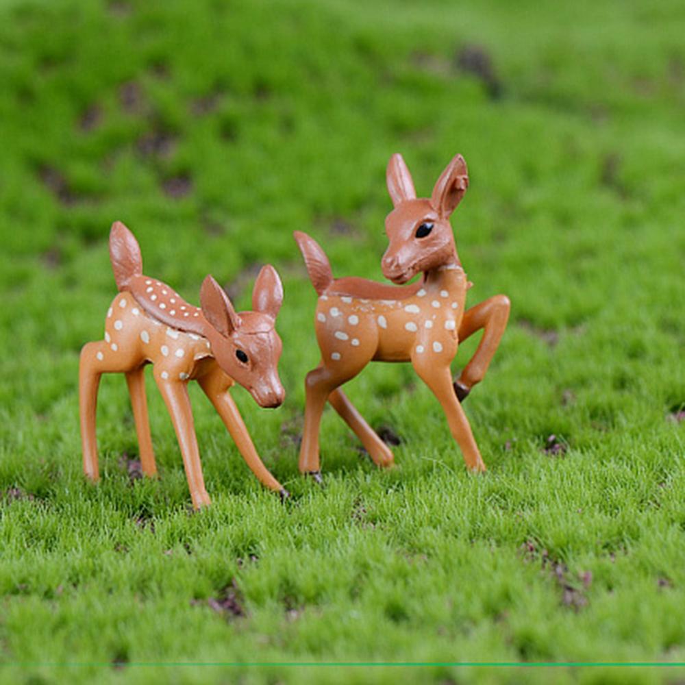 Moss Cute Resin Craft Bonsai Terrarium Sika Deer Ornament Miniature Animal Figurine