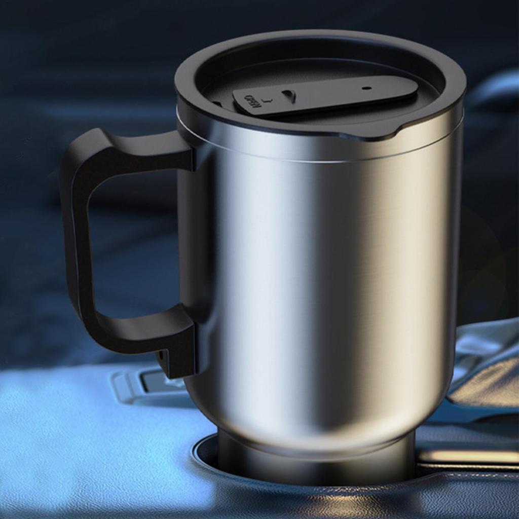 500ml Camping Travel Kettle Electric Heating Car Kettle Stainless Steel Water Boiler Coffee Milk Thermal Mug Vehicle Heating Cup