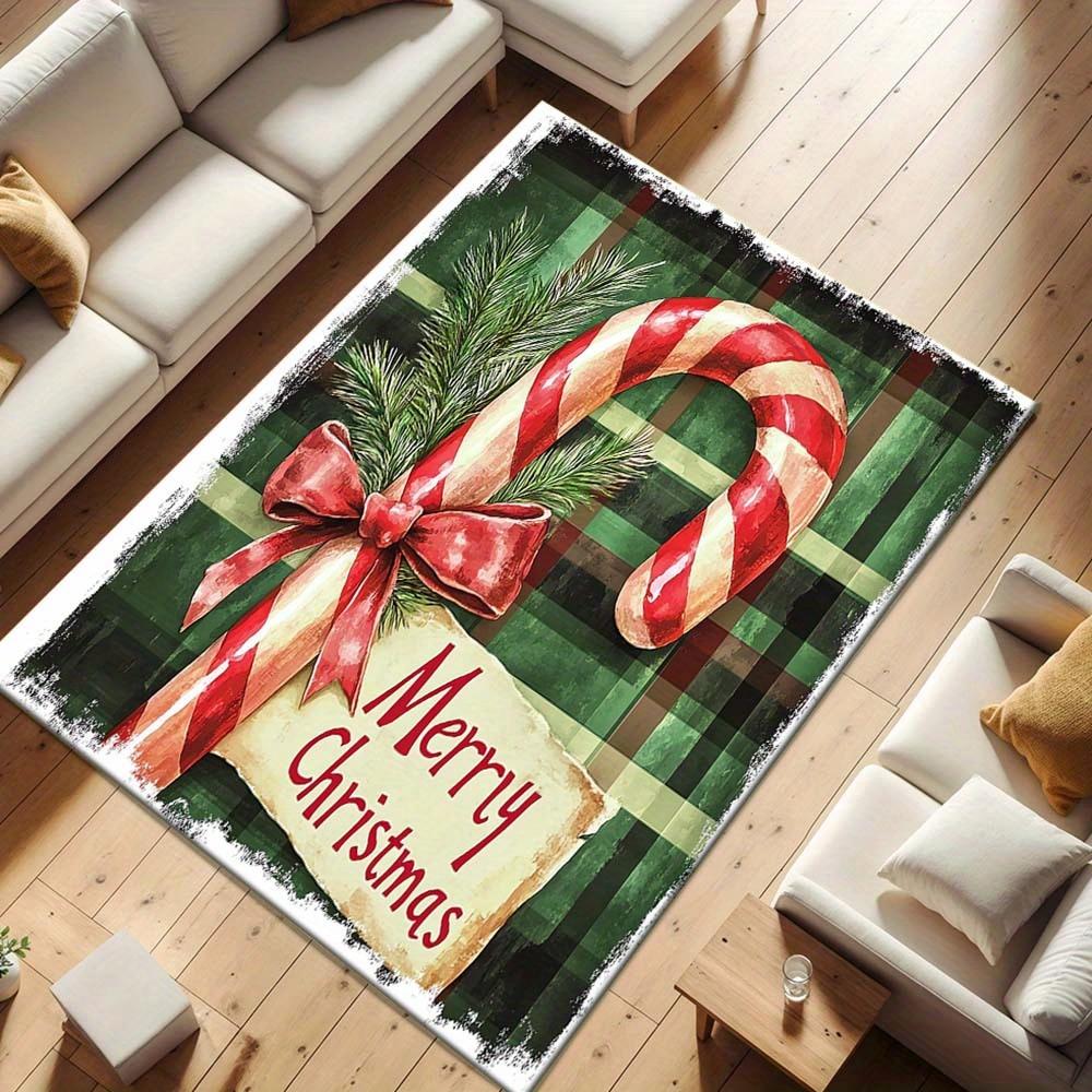 1pc Merry Christmas Area Rug, Slip-Resistant, Easy-Clean, Stain-Resistant, Perfect for Cozy Living Rooms, Bedrooms, Kitchens, Offices, and H