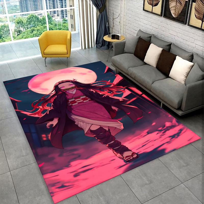 Cartoon Demon Slayer Anime Kamado Nezuko Tanjirou Carpet Rug for Playroom Bedroom Living Room Sofa Home,kid Non-slip Floor Mat