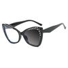 Fashion Cat Eye TR90 Frame Blue Light Blocking Glasses 0 to +4 5 Degrees High Vision Large Frame