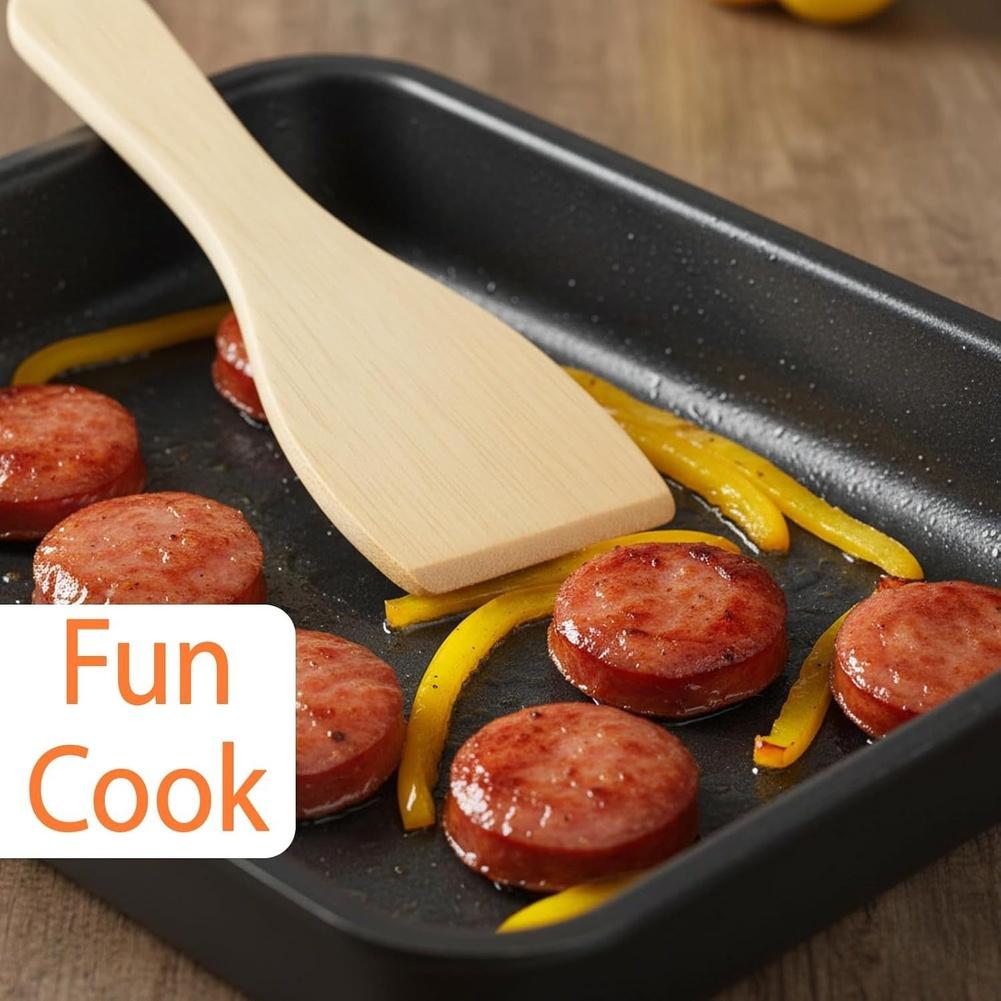 12PCS Wooden Spatula Set for Kitchen Cooking Utensils with Non Scratch Design for Nonstick Cookware and Pizza Serving