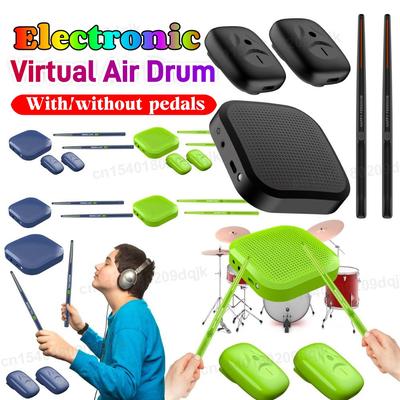 Air Drum with Drumsticks Sets Portable Electronic Virtual Air Drum Drumsticks Professional for Beginners New Children Adults