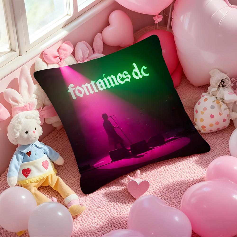 Band F-Fontaines D C Romance Cushion Cover Pattern Printed Pillowcase for Living Room Sofa Cushion Cover & Bedroom Decor