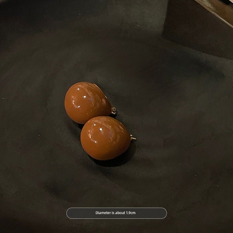 

Retro Drip Glazed Women s Autumn and Winter Fancy Special Interest Earrings Elegant drop glaze earrings (caramel)