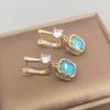Fashion Party Ohrringe für Frauen 2023 Neue Blaue Quadratische Kristall Zirkon Baumeln Ohrring Luxus Gold Farbe Schmuck Zubehör