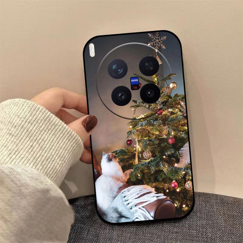 Christmas Painting Silicone Case For Vivo X300 X200 Ultra X200s X300 X100 X100s Pro Mini Soft TPU Shockproof Cover X200FE Fundas
