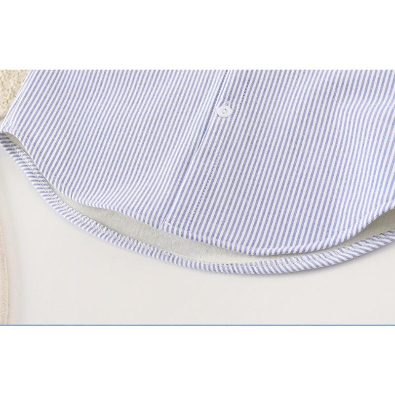 Boys' Cotton Shirts, Spring and Autumn Children's Handsome Striped Shirts, Korean Version of The Big Children's Outer Wear Long Sleeves