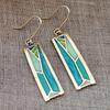 Personalized Retro Thai Silver Opal Earrings Creative Colorful Parquet Earrings