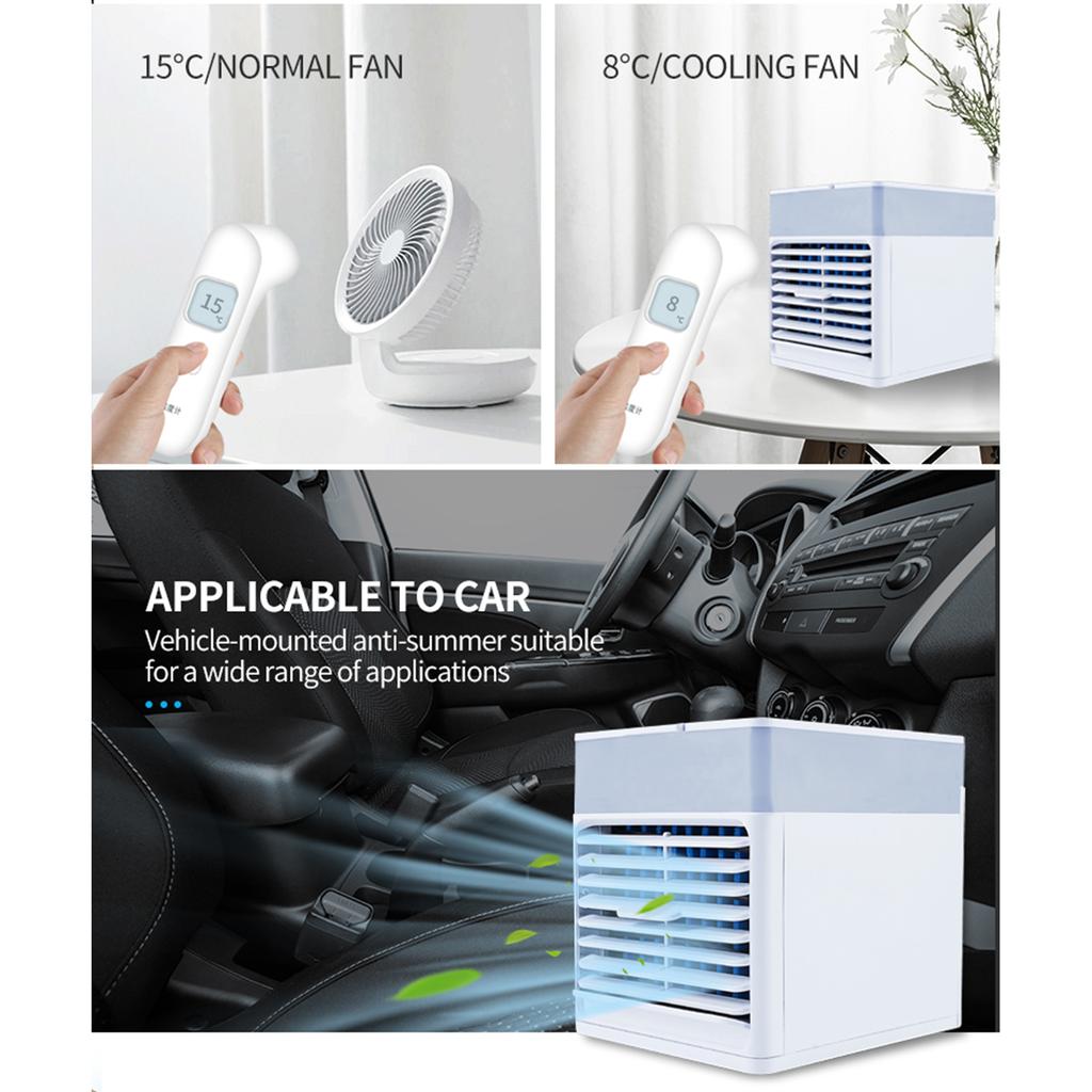 Desktop Air Cooler 500mL Mini Space Cooler with Misting Air Conditioning Fan with 3 Wind Speeds USB Powered Quiet Air