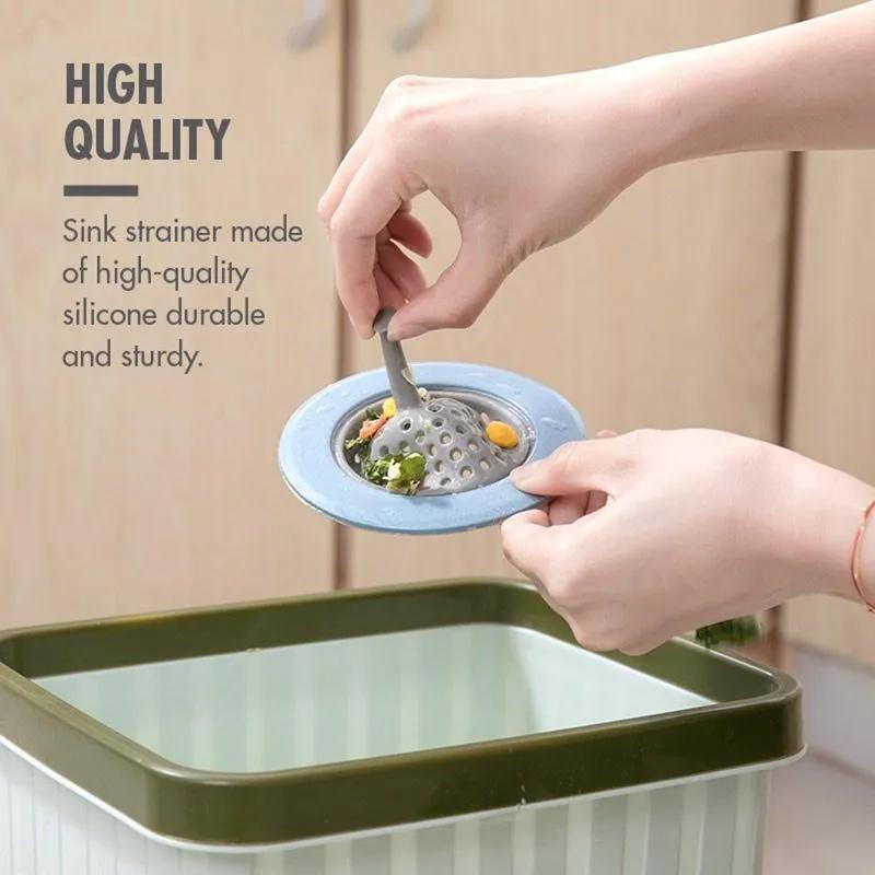 1/2/4pcs Silicone Anti-Clogging Filter Portable Sink Strainer Bathroom Kitchen For Drains Cover Hair Waste Plug Filter Strainer